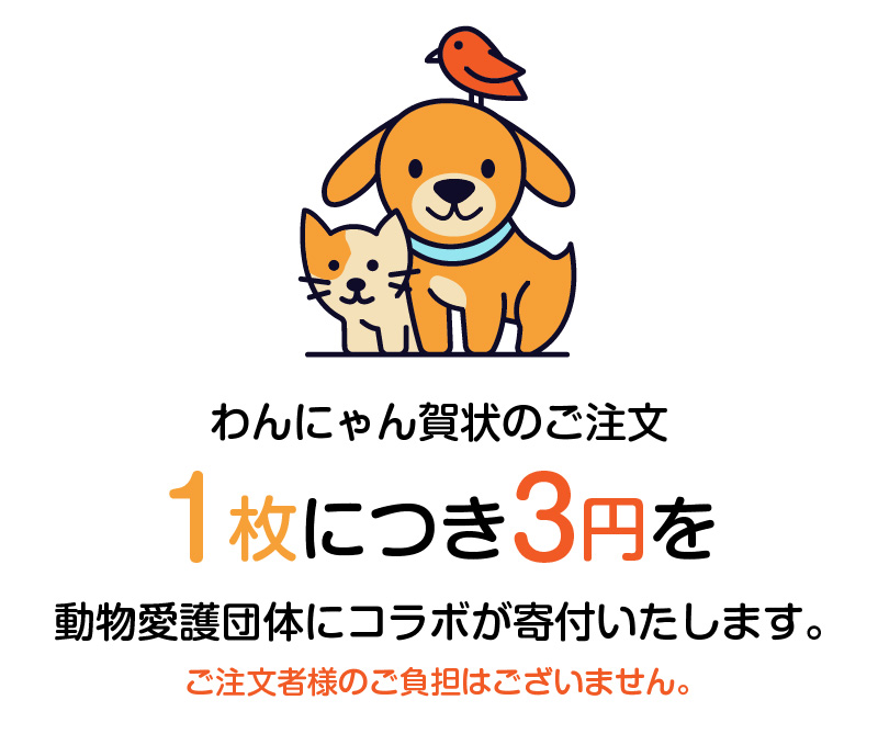 寄付金付き わんにゃん賀状 コラボ年賀 22年 寅年版